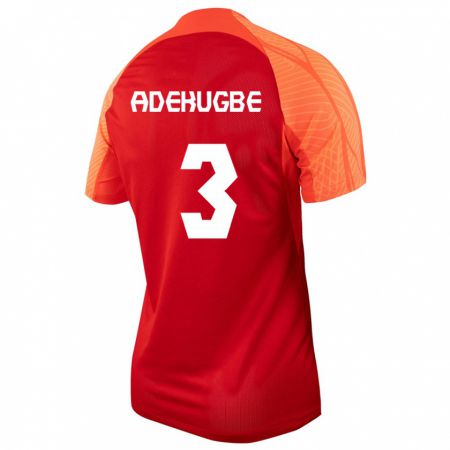 Kandiny Férfi Kanadai Samuel Adekugbe #3 Narancs Hazai Jersey 24-26 Mez Póló Ing