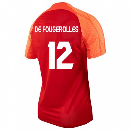 Kandiny Férfi Kanadai Luc De Fougerolles #12 Narancs Hazai Jersey 24-26 Mez Póló Ing
