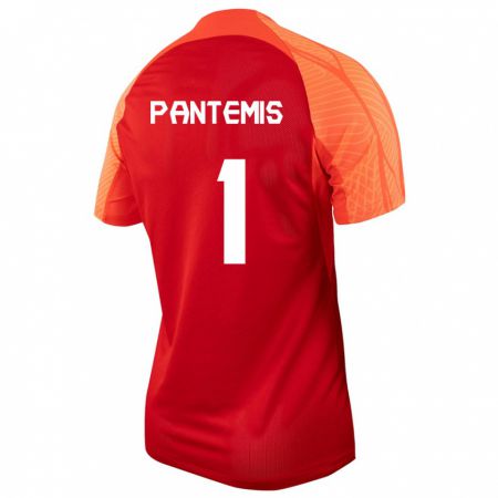 Kandiny Férfi Kanadai James Pantemis #1 Narancs Hazai Jersey 24-26 Mez Póló Ing