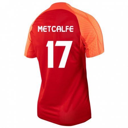 Kandiny Férfi Kanadai Patrick Metcalfe #17 Narancs Hazai Jersey 24-26 Mez Póló Ing