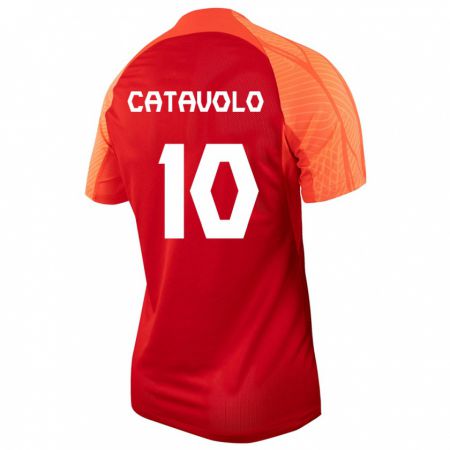 Kandiny Férfi Kanadai Matthew Catavolo #10 Narancs Hazai Jersey 24-26 Mez Póló Ing