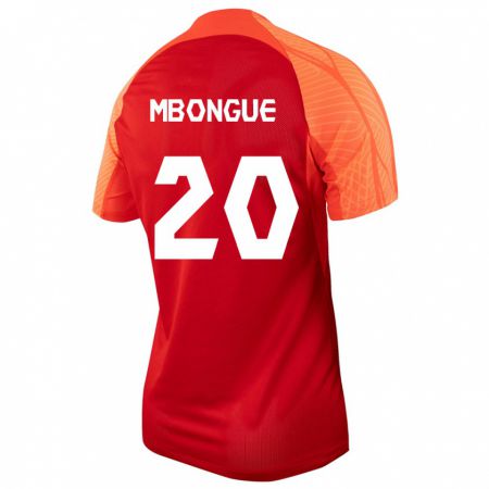 Kandiny Férfi Kanadai Hugo Mbongue #20 Narancs Hazai Jersey 24-26 Mez Póló Ing