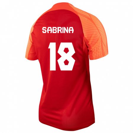 Kandiny Férfi Kanadai Sabrina D'angelo #18 Narancs Hazai Jersey 24-26 Mez Póló Ing