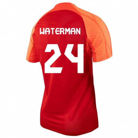 Kandiny Férfi Kanadai Joel Waterman #24 Narancs Hazai Jersey 24-26 Mez Póló Ing