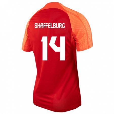 Kandiny Férfi Kanadai Jacob Shaffelburg #14 Narancs Hazai Jersey 24-26 Mez Póló Ing