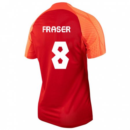 Kandiny Férfi Kanadai Liam Fraser #8 Narancs Hazai Jersey 24-26 Mez Póló Ing