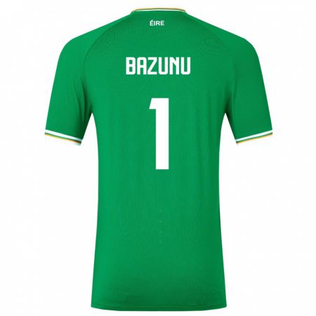 Kandiny Férfi Ír-Sziget Gavin Bazunu #1 Zöld Hazai Jersey 24-26 Mez Póló Ing