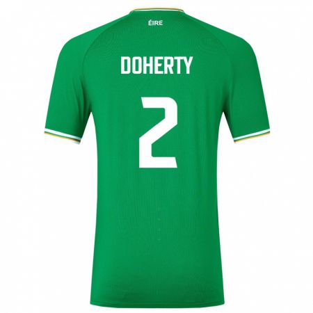 Kandiny Férfi Ír-Sziget Matt Doherty #2 Zöld Hazai Jersey 24-26 Mez Póló Ing