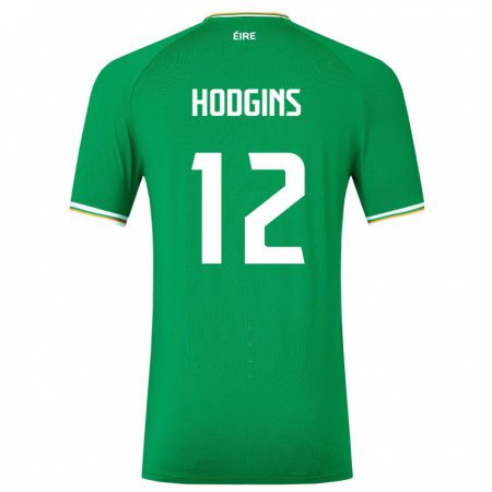 Kandiny Férfi Ír-Sziget Gavin Hodgins #12 Zöld Hazai Jersey 24-26 Mez Póló Ing