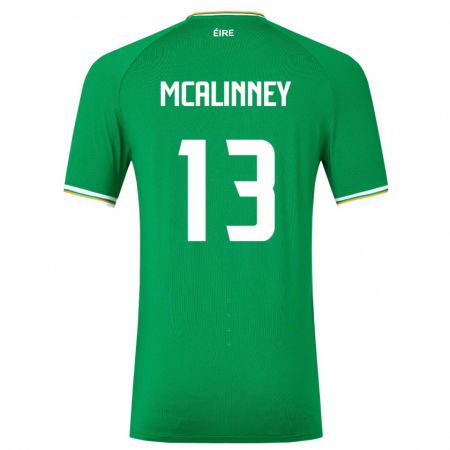Kandiny Férfi Ír-Sziget Liam Mcalinney #13 Zöld Hazai Jersey 24-26 Mez Póló Ing