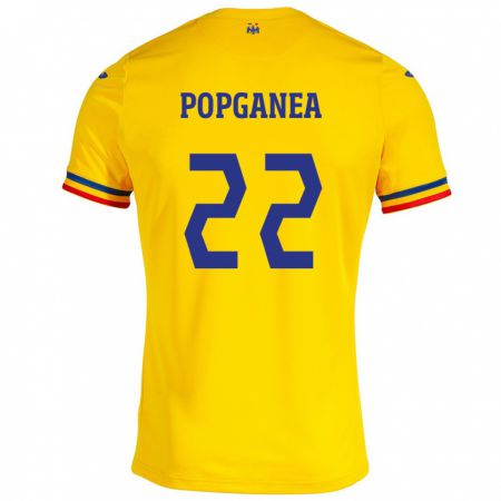 Kandiny Férfi Románia Mirela Pop-Ganea #22 Sárga Hazai Jersey 24-26 Mez Póló Ing