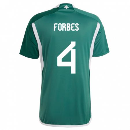 Kandiny Férfi Észak-Írország Michael Forbes #4 Zöld Hazai Jersey 24-26 Mez Póló Ing