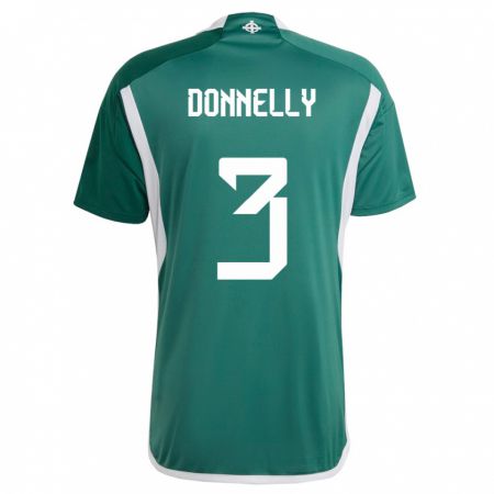 Kandiny Férfi Észak-Írország Aaron Donnelly #3 Zöld Hazai Jersey 24-26 Mez Póló Ing