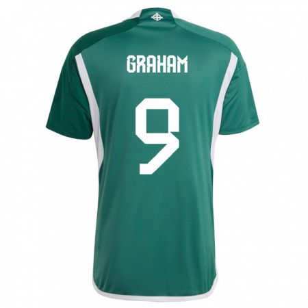 Kandiny Férfi Észak-Írország Braiden Graham #9 Zöld Hazai Jersey 24-26 Mez Póló Ing