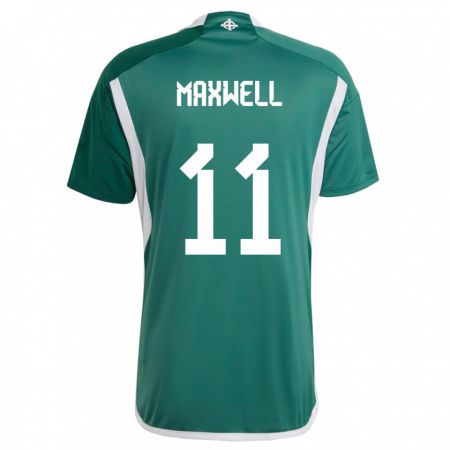 Kandiny Férfi Észak-Írország Danielle Maxwell #11 Zöld Hazai Jersey 24-26 Mez Póló Ing