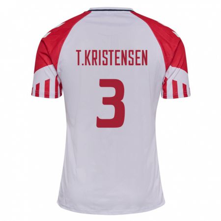 Kandiny Férfi Dán Thomas Kristensen #3 Fehér Idegenbeli Jersey 24-26 Mez Póló Ing