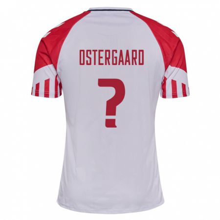 Kandiny Férfi Dán Christian Östergaard #0 Fehér Idegenbeli Jersey 24-26 Mez Póló Ing