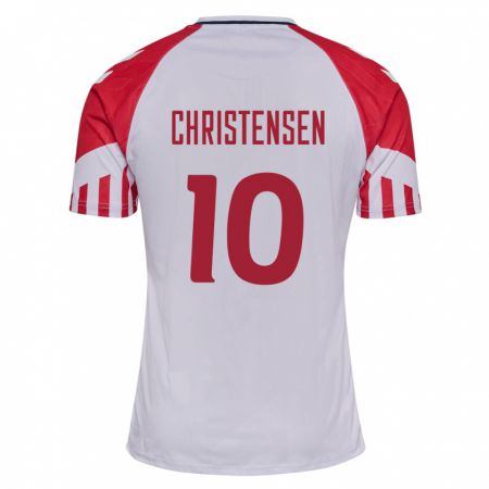 Kandiny Férfi Dán Gustav Christensen #10 Fehér Idegenbeli Jersey 24-26 Mez Póló Ing