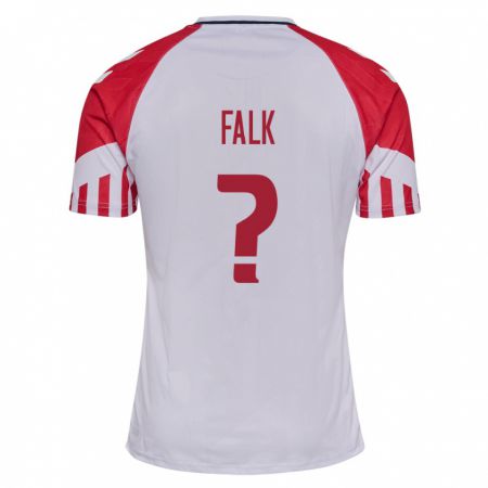 Kandiny Férfi Dán Lukas Falk #0 Fehér Idegenbeli Jersey 24-26 Mez Póló Ing