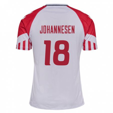 Kandiny Férfi Dán Sofus Johannesen #18 Fehér Idegenbeli Jersey 24-26 Mez Póló Ing