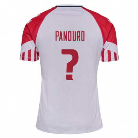 Kandiny Férfi Dán Tristan Panduro #0 Fehér Idegenbeli Jersey 24-26 Mez Póló Ing
