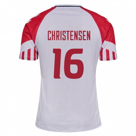 Kandiny Férfi Dán Oliver Christensen #16 Fehér Idegenbeli Jersey 24-26 Mez Póló Ing