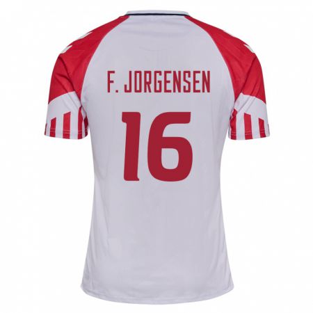 Kandiny Férfi Dán Filip Jorgensen #16 Fehér Idegenbeli Jersey 24-26 Mez Póló Ing