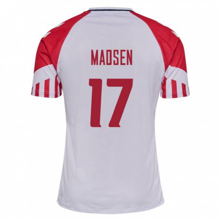 Kandiny Férfi Dán Nicolas Madsen #17 Fehér Idegenbeli Jersey 24-26 Mez Póló Ing