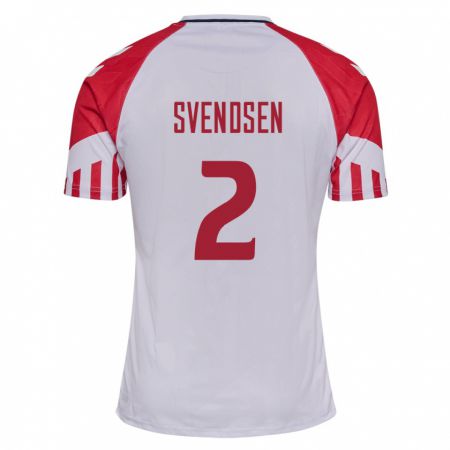 Kandiny Férfi Dán Oliver Svendsen #2 Fehér Idegenbeli Jersey 24-26 Mez Póló Ing