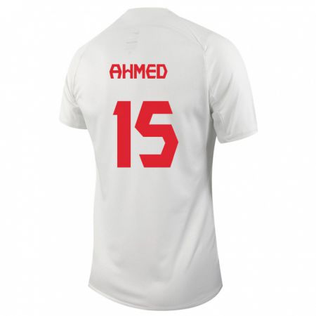 Kandiny Férfi Kanadai Ali Ahmed #15 Fehér Idegenbeli Jersey 24-26 Mez Póló Ing