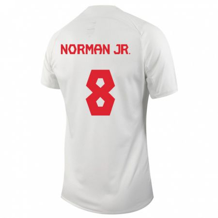 Kandiny Férfi Kanadai David Norman Jr. #8 Fehér Idegenbeli Jersey 24-26 Mez Póló Ing