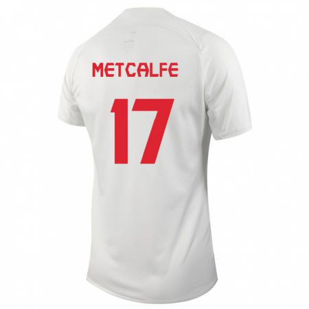 Kandiny Férfi Kanadai Patrick Metcalfe #17 Fehér Idegenbeli Jersey 24-26 Mez Póló Ing