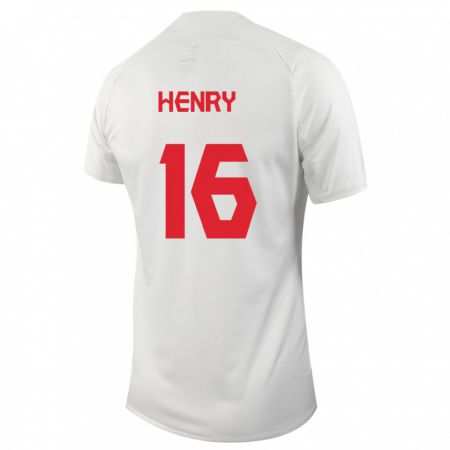 Kandiny Férfi Kanadai Maël Henry #16 Fehér Idegenbeli Jersey 24-26 Mez Póló Ing