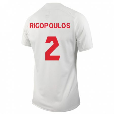 Kandiny Férfi Kanadai Theo Rigopoulos #2 Fehér Idegenbeli Jersey 24-26 Mez Póló Ing