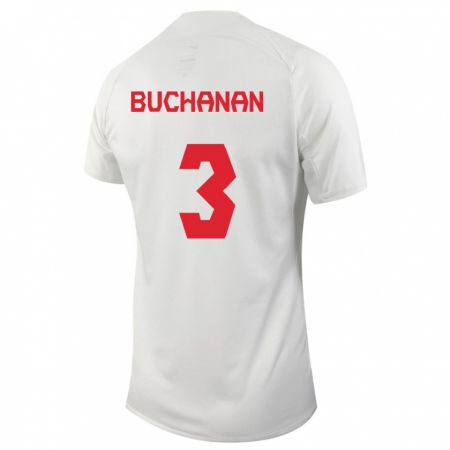 Kandiny Férfi Kanadai Kadeisha Buchanan #3 Fehér Idegenbeli Jersey 24-26 Mez Póló Ing