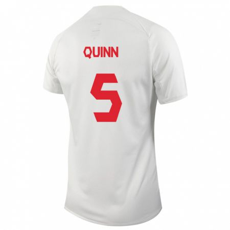 Kandiny Férfi Kanadai Quinn #5 Fehér Idegenbeli Jersey 24-26 Mez Póló Ing