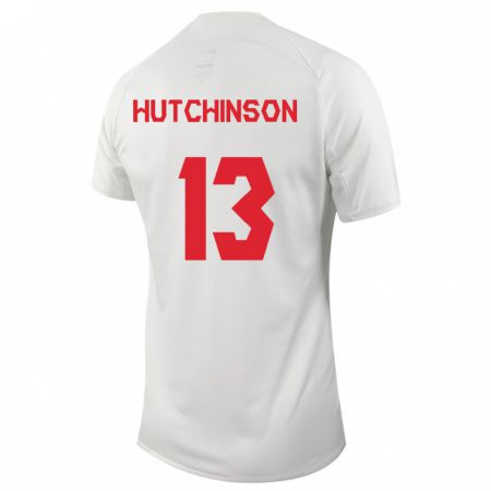 Kandiny Férfi Kanadai Atiba Hutchinson #13 Fehér Idegenbeli Jersey 24-26 Mez Póló Ing
