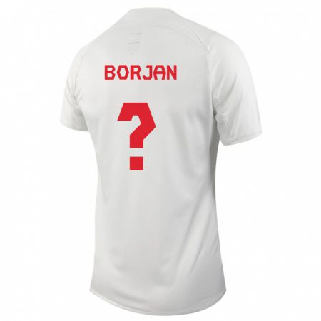 Kandiny Férfi Kanadai Nikola Borjan #0 Fehér Idegenbeli Jersey 24-26 Mez Póló Ing
