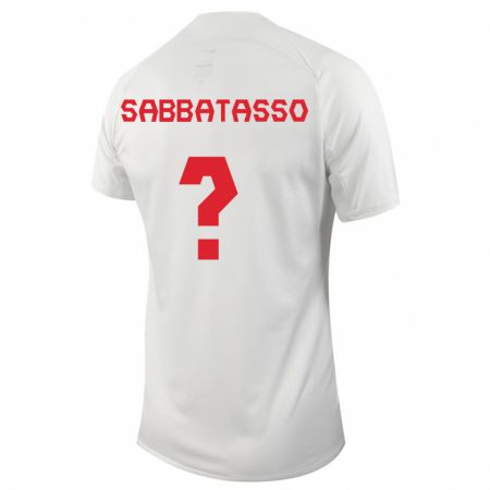 Kandiny Férfi Kanadai Jeronimo Sabbatasso #0 Fehér Idegenbeli Jersey 24-26 Mez Póló Ing