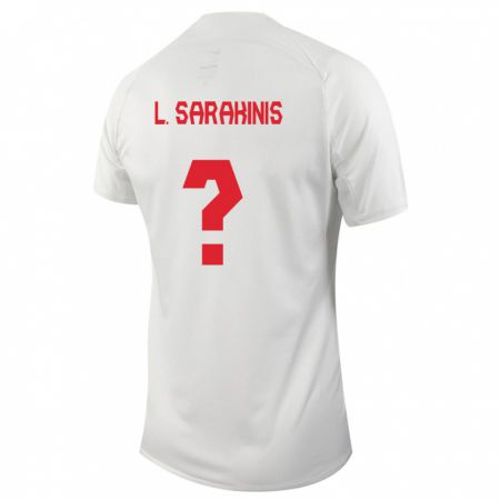 Kandiny Férfi Kanadai Lucas Sarakinis #0 Fehér Idegenbeli Jersey 24-26 Mez Póló Ing