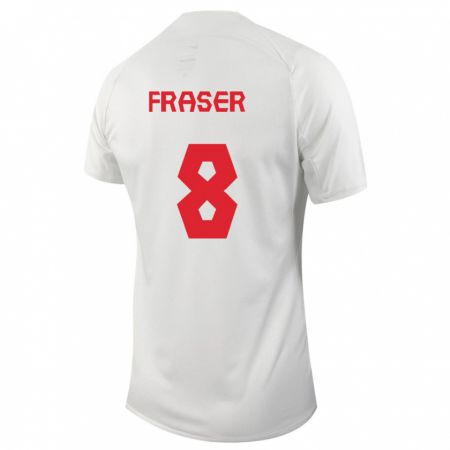 Kandiny Férfi Kanadai Liam Fraser #8 Fehér Idegenbeli Jersey 24-26 Mez Póló Ing