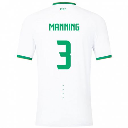 Kandiny Férfi Ír-Sziget Ryan Manning #3 Fehér Idegenbeli Jersey 24-26 Mez Póló Ing