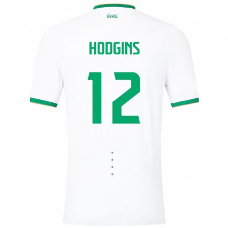 Kandiny Férfi Ír-Sziget Gavin Hodgins #12 Fehér Idegenbeli Jersey 24-26 Mez Póló Ing