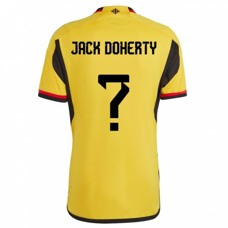 Kandiny Férfi Észak-Írország Jack Doherty #0 Fehér Idegenbeli Jersey 24-26 Mez Póló Ing