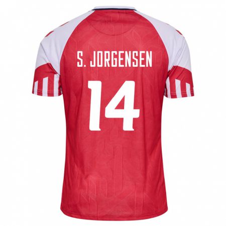 Kandiny Női Dán Sebastian Jorgensen #14 Piros Hazai Jersey 24-26 Mez Póló Ing