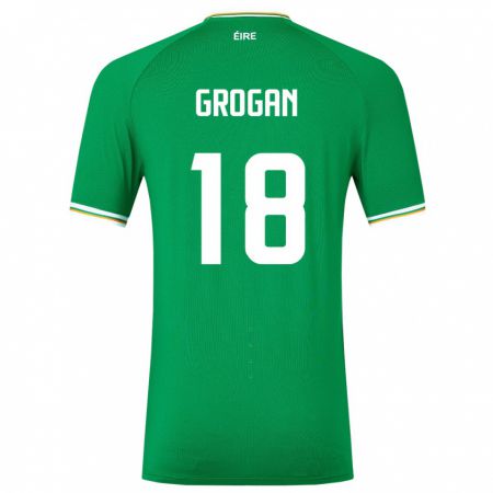 Kandiny Női Ír-Sziget Christy Grogan #18 Zöld Hazai Jersey 24-26 Mez Póló Ing