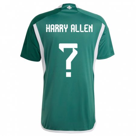 Kandiny Női Észak-Írország Harry Allen #0 Zöld Hazai Jersey 24-26 Mez Póló Ing