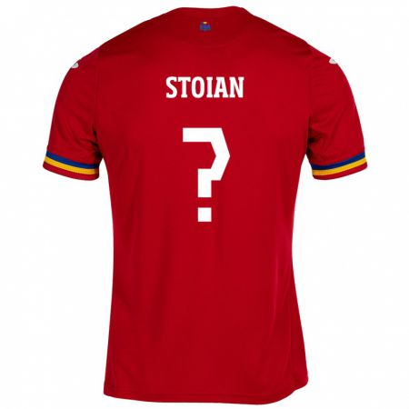 Kandiny Női Románia Alexandru Stoian #0 Piros Idegenbeli Jersey 24-26 Mez Póló Ing