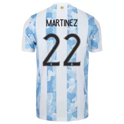 Női Argentin labdarúgó-válogatott Lautaro Martinez #22 Hazai Kék fehér 2021 Mez Póló Ing