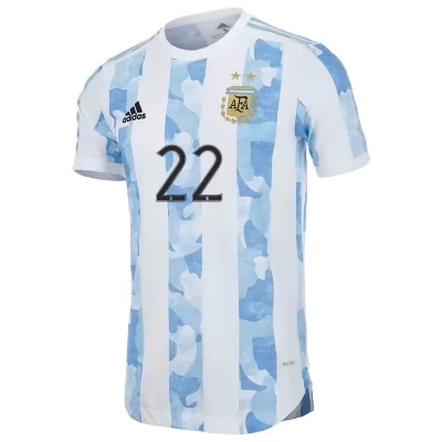 Gyermek Argentin labdarúgó-válogatott Lautaro Martinez #22 Hazai Kék fehér 2021 Mez Póló Ing
